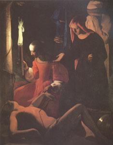 Georges de La Tour St Sebastian Tended by St Irene (mk05) oil painting image